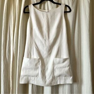 VINTAGE White Button Back Tunic Women’s Size 4 Quiet Luxury Minimalist